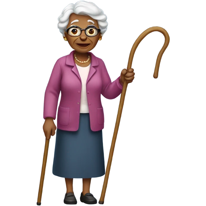 Grandma with cane emoji