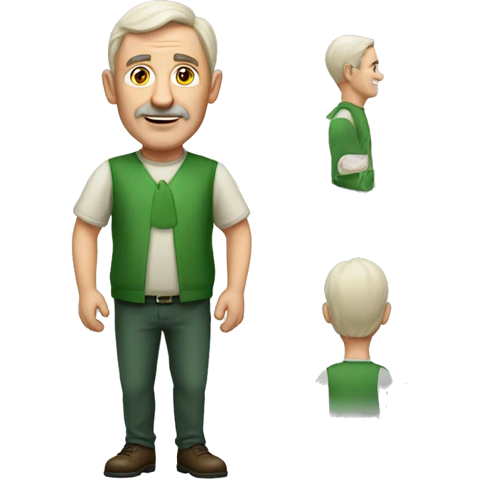 Irish middle aged man full length emoji