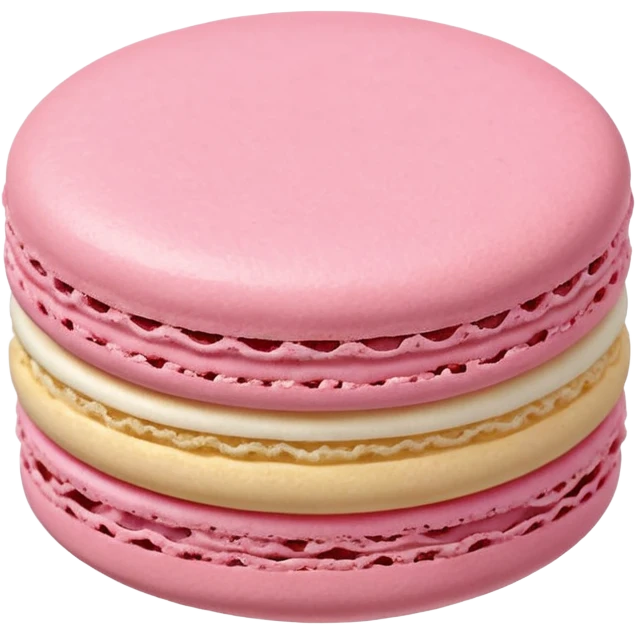 single round macaron, smooth shell texture emoji