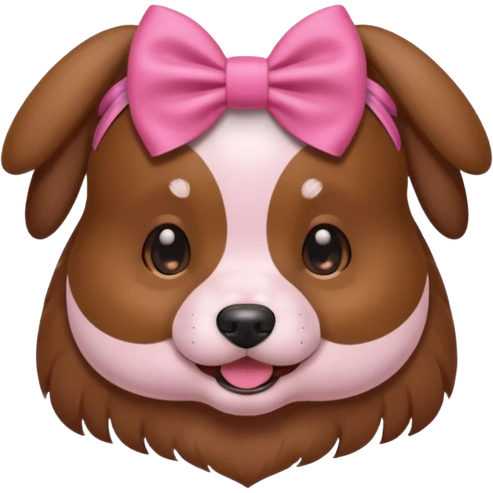 Dog wearing pink bow emoji