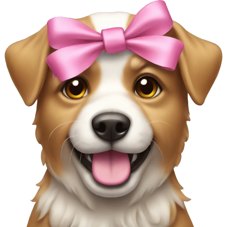 Dog with pink bow emoji