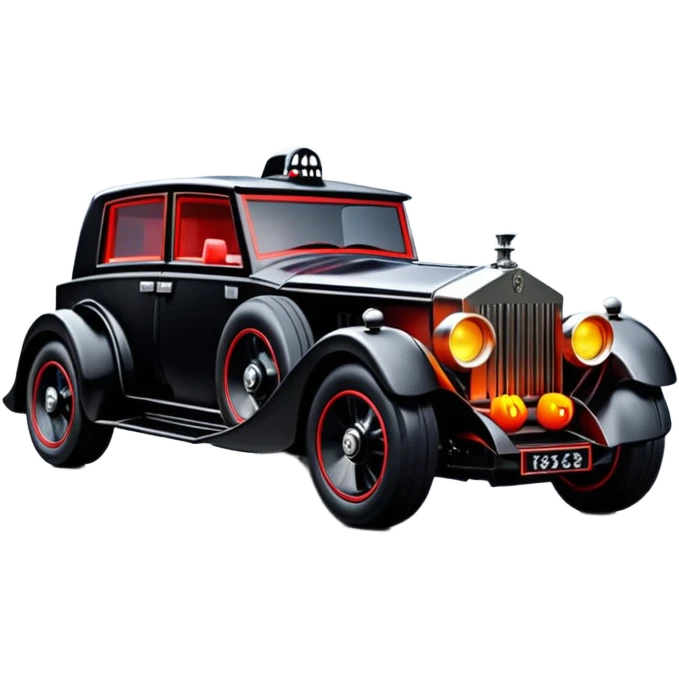    Hot wheels Darth Vader themed 1934 Rolls Royce scary Halloween monster rc car on  dark raining road  emoji