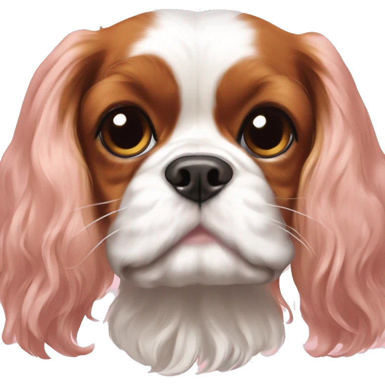 Light pink bow on Cavalier King Charles Spaniel  emoji
