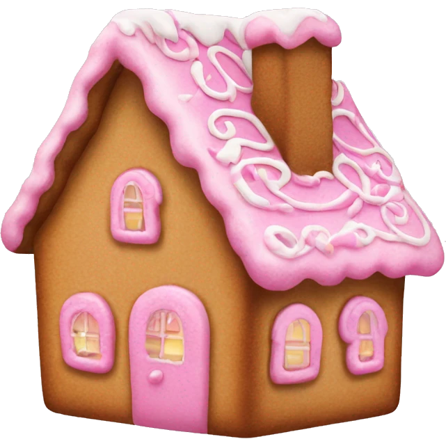 Pink gingerbread house  emoji