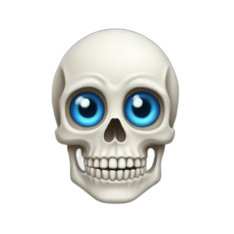 skeleton with one blue eye emoji