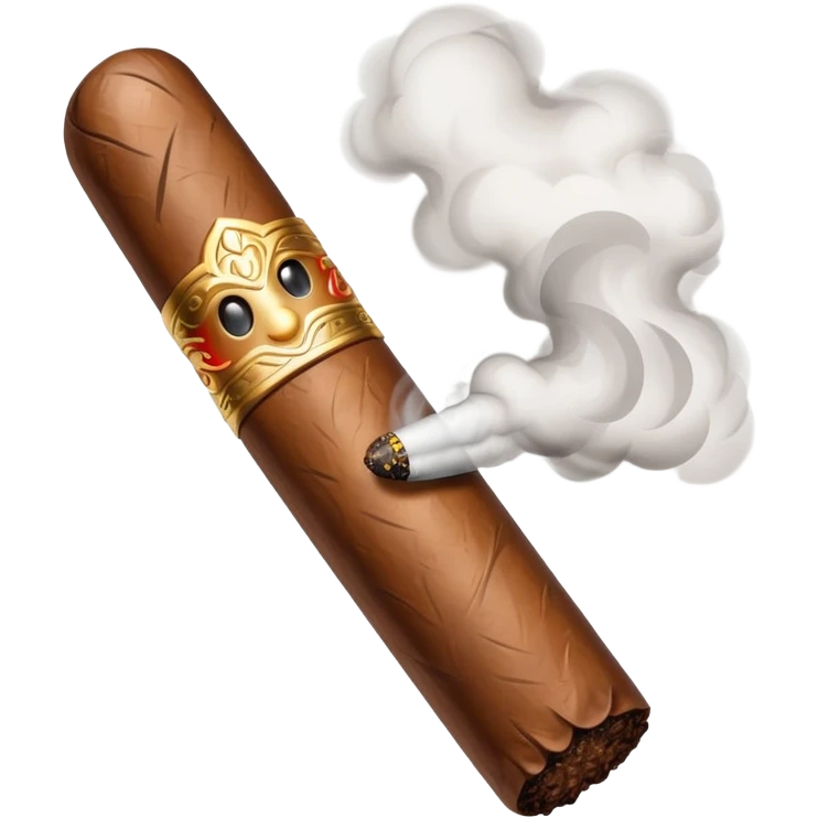 lit cigar with smoke rising emoji