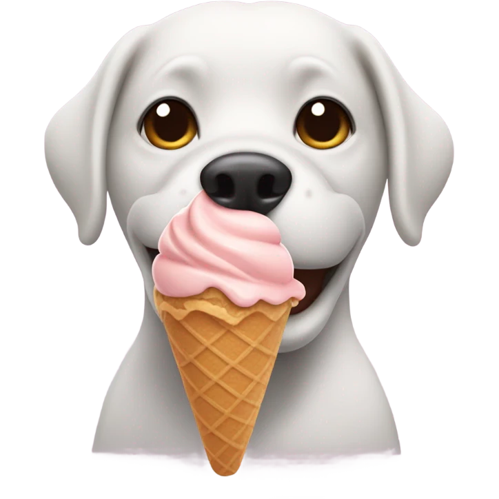 Dog eating ice cream emoji
