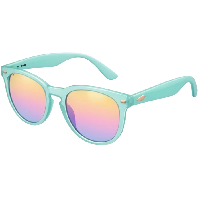 A colorful pair of Pastel sunglasses (aesthetic, loose object, apparel), seen from the side, 3/4 angle emoji