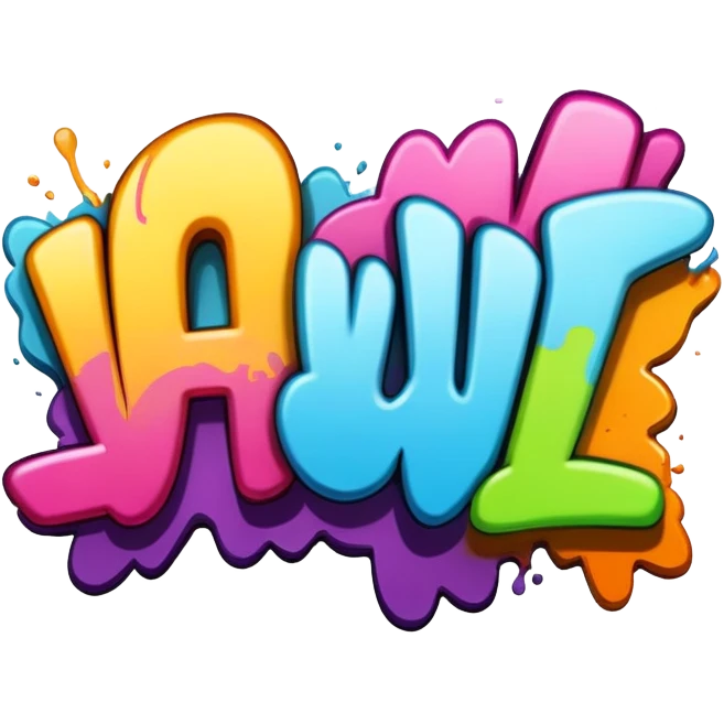Graffiti of the word huh emoji