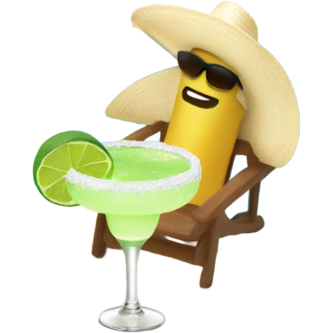 Margarita by the pool with sombrero emoji