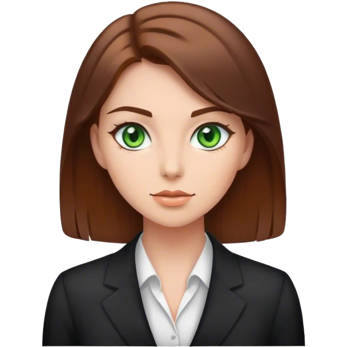 Business girl with green eyes and brown hair emoji