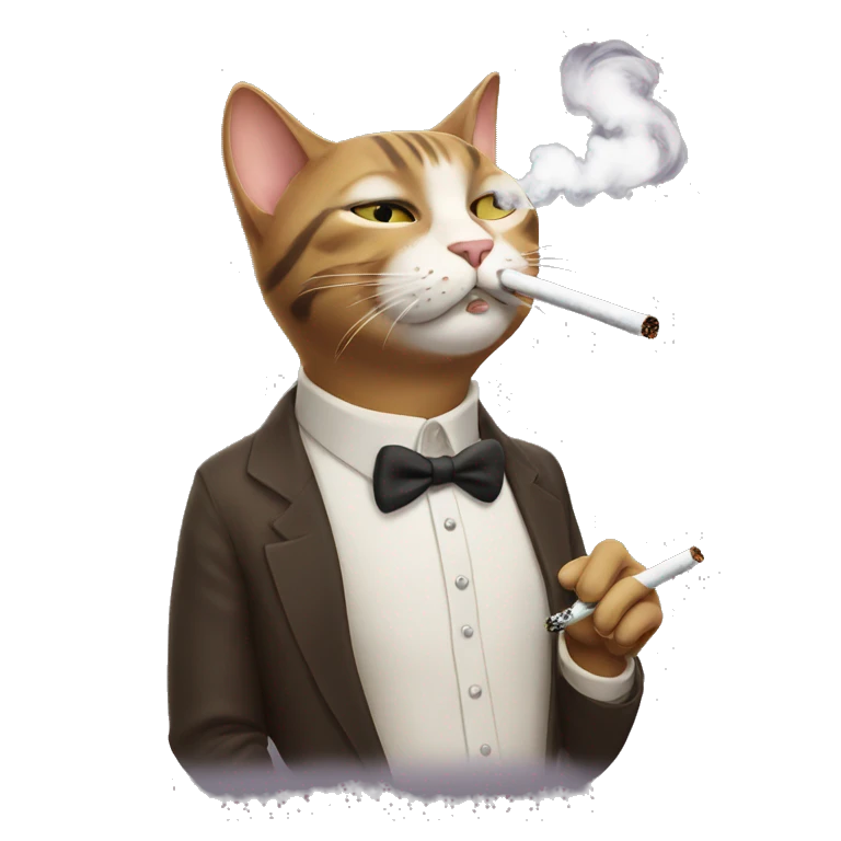 Cat smoking emoji