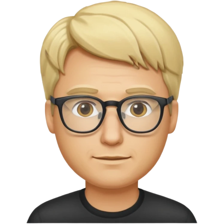 Blonde man wearing glasses emoji