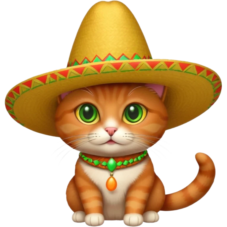 A brown cat with a sombrero  emoji