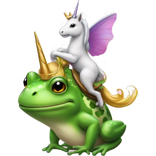 frog ryding a unicorn emoji