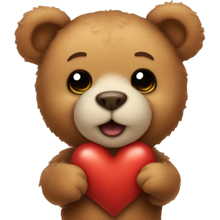 Teddy bear and heart emoji