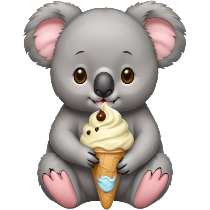 koala eating ice cream emoji