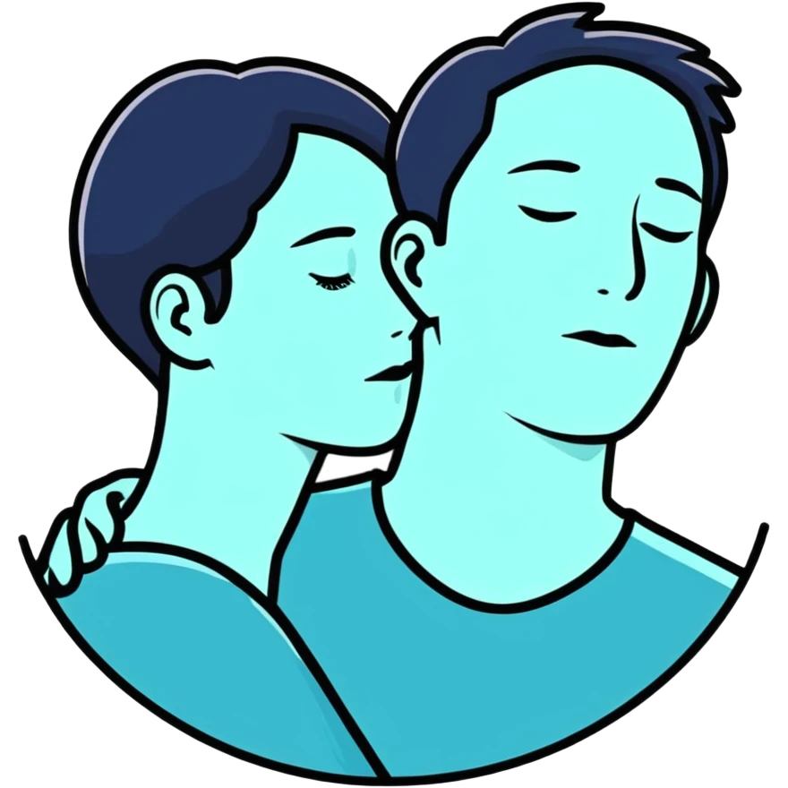Silhouette of couple resting their heads against each other  emoji