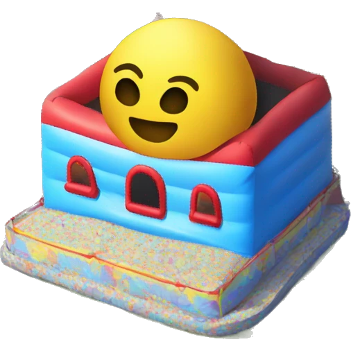 Bouncy castle on a roof emoji
