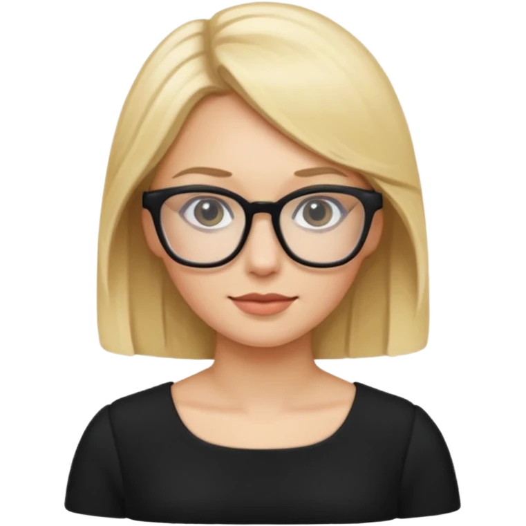 glasses blonde black dress emoji