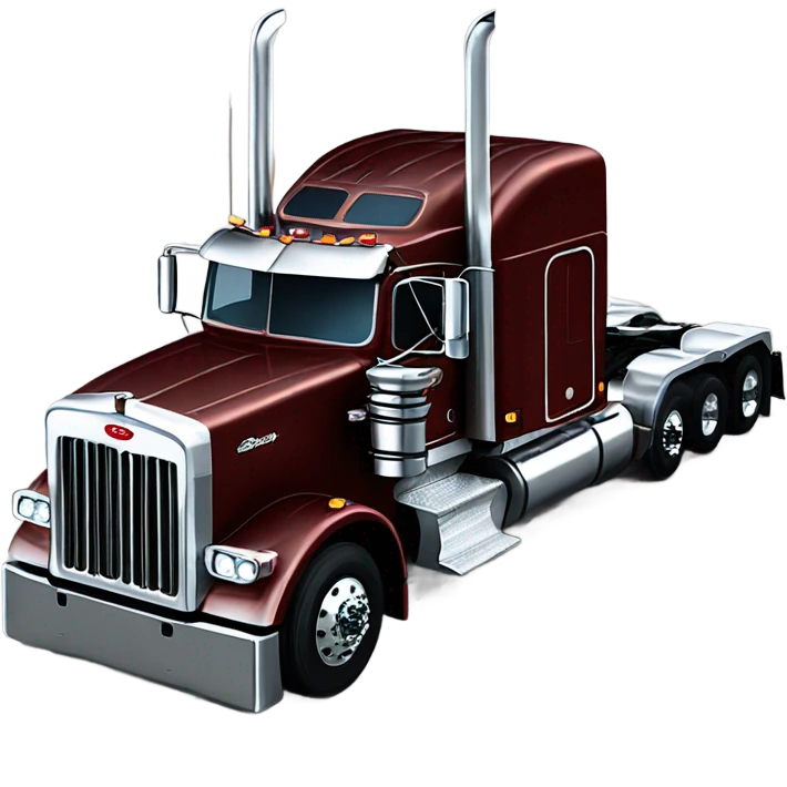 Peterbilt 389 brown cherry with flat top and slash cut exhaust stacks emoji
