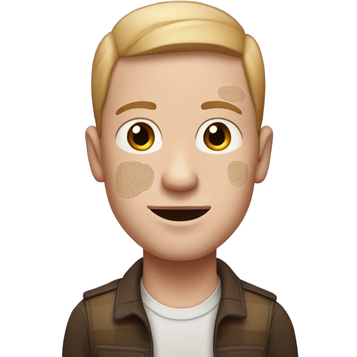 White man with vitiligo  emoji