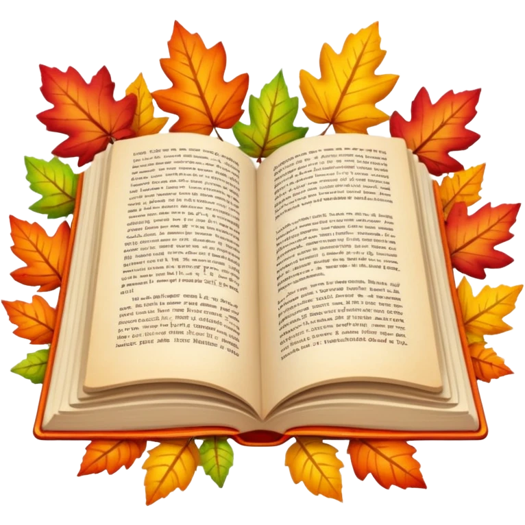 autumn open book with leaves on it emoji