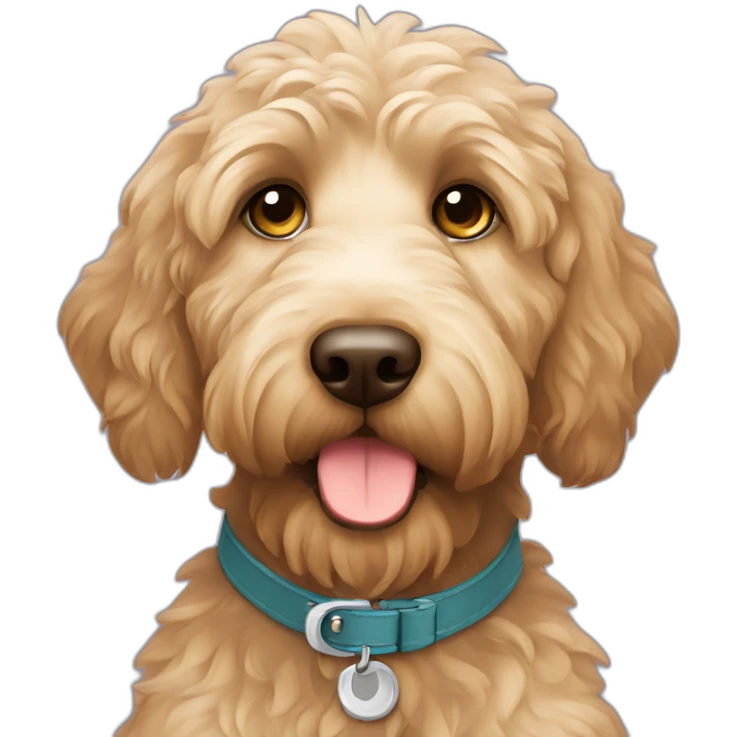labradoodle with collar sit emoji