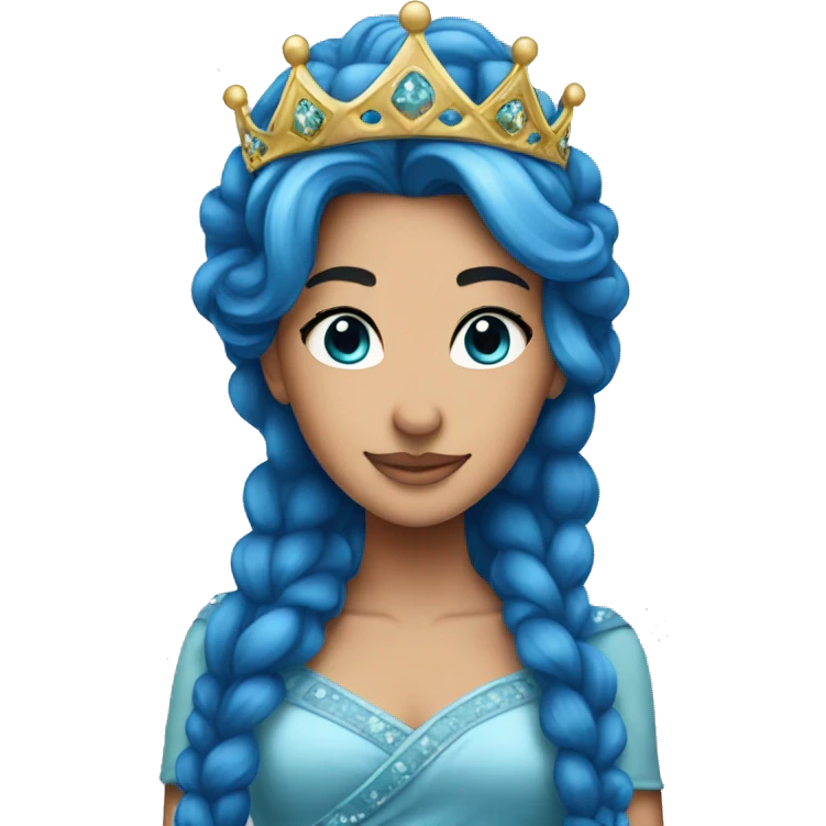 Tiara blue hair princess emoji
