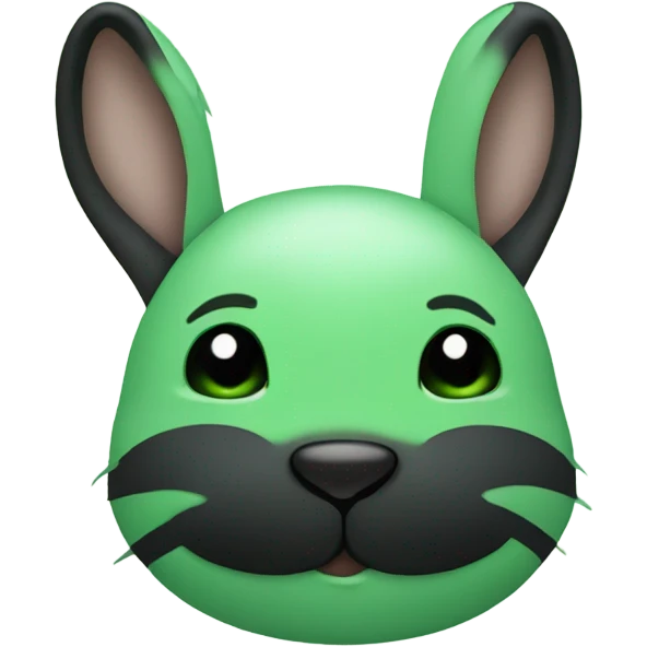 Two baby green and black rabbit face emoji