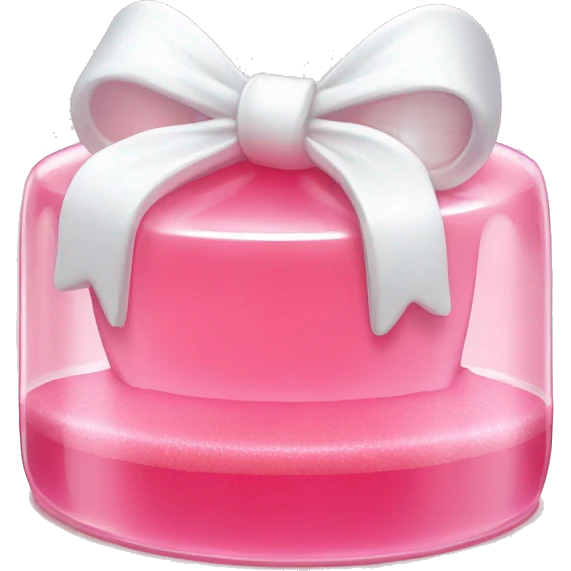 Light Pink Jello with a white Bow on top on a white playe emoji