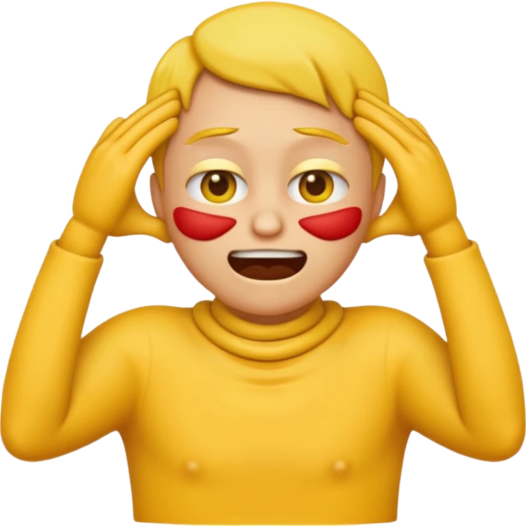 Create an emoji choking violently with hands on neck emoji