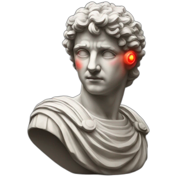 Roman Statue with glowing red eyes emoji