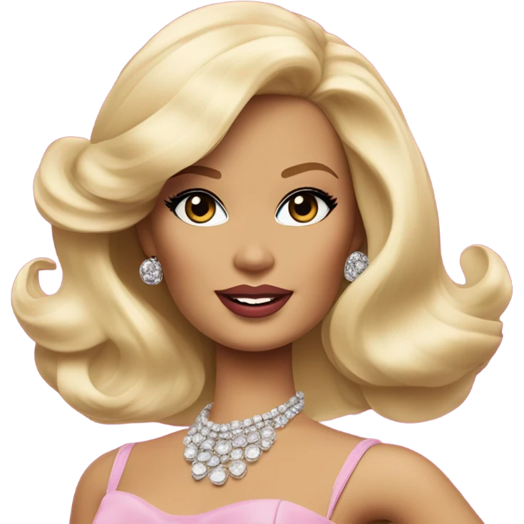 1970's blonde Barbie glamorous Hollywood actress  emoji