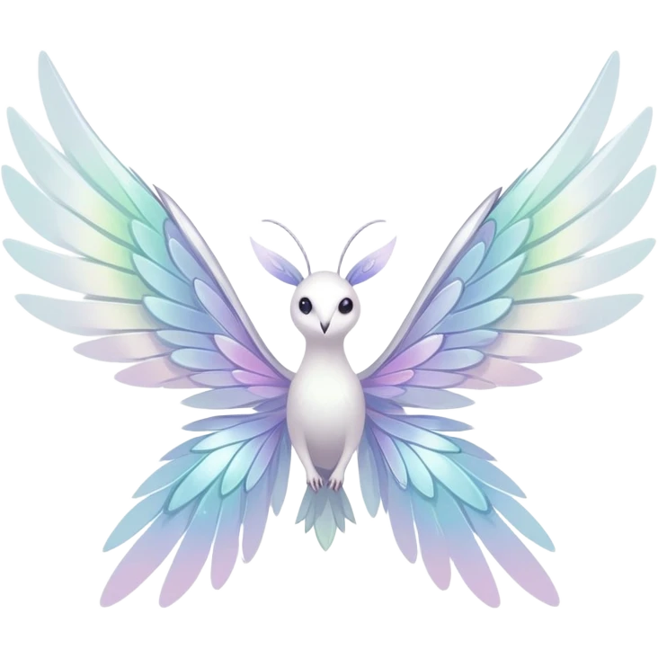  Iridescent white pale wings-ears, fairy-like-fakemon-creature  emoji