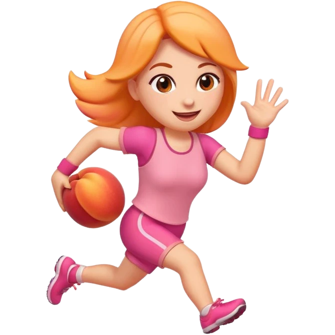 Emoji Peach with hand sprints emoji