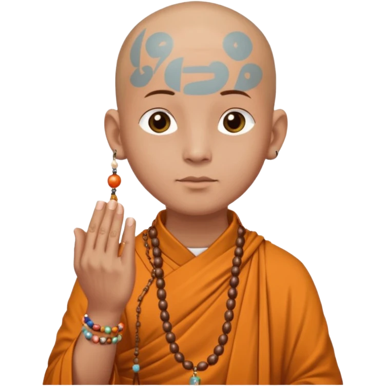Monk with Prayer Beads  Hanging from Hand emoji