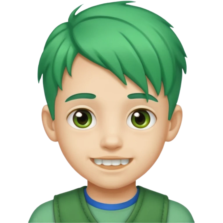 kid with braces green hair emoji