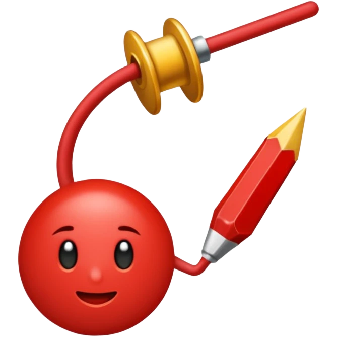 Una sola aguja y un pedazo de hilo dentro de la aguja emoji