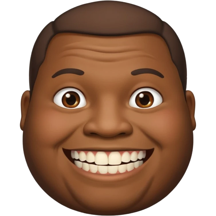 Fat black man missing half of front tooth emoji