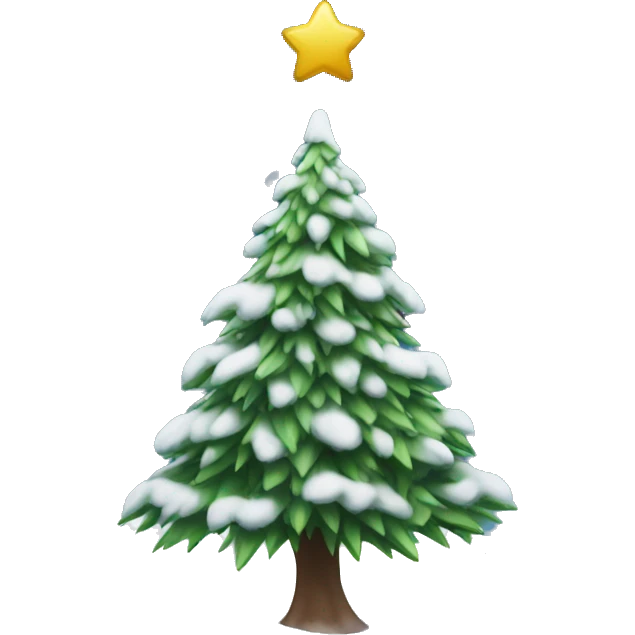 christmas tree in snow emoji
