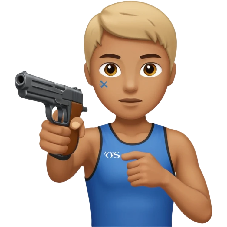 athlete with gun shooting, in Olympics emoji