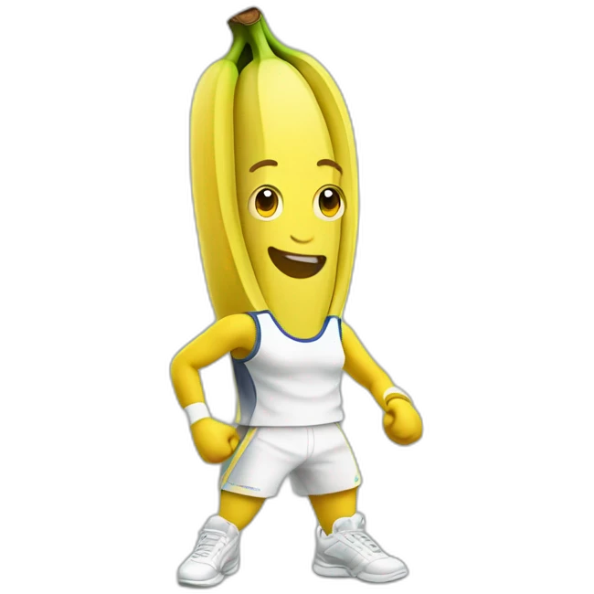 Humanlike Banana in a tennis uniform emoji
