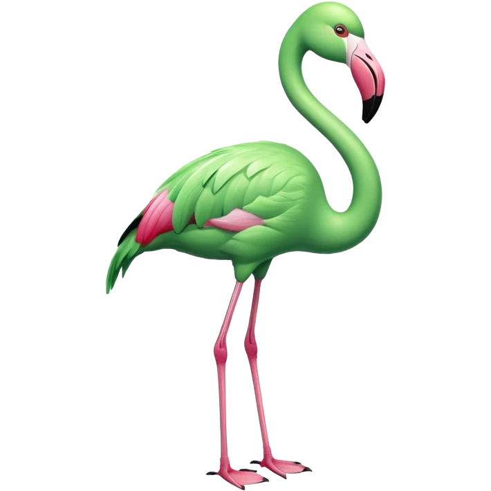 green flamingo emoji