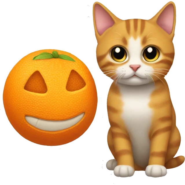 un gato naranja y gordo emoji