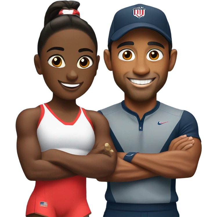 simone biles and tiger woods  emoji