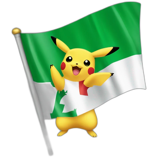 Pikachu avec le drapeau d'Algerie emoji