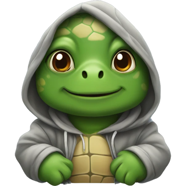 turtle wearing a hoodie emoji