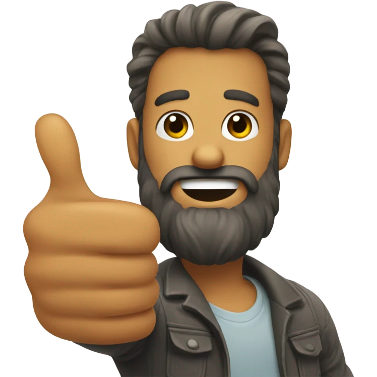 Bearded thumbs up emoji