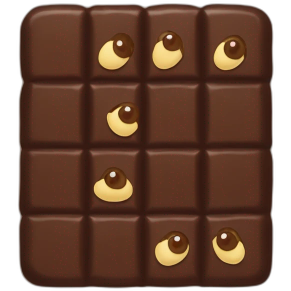 barra de chocolate con ojitos emoji